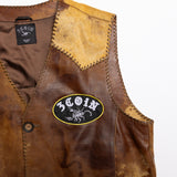 Patched Leather Vest