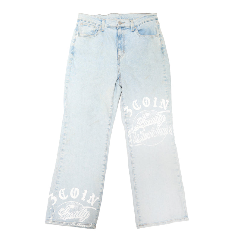 SCREEN PRINTED DENIM JEANS