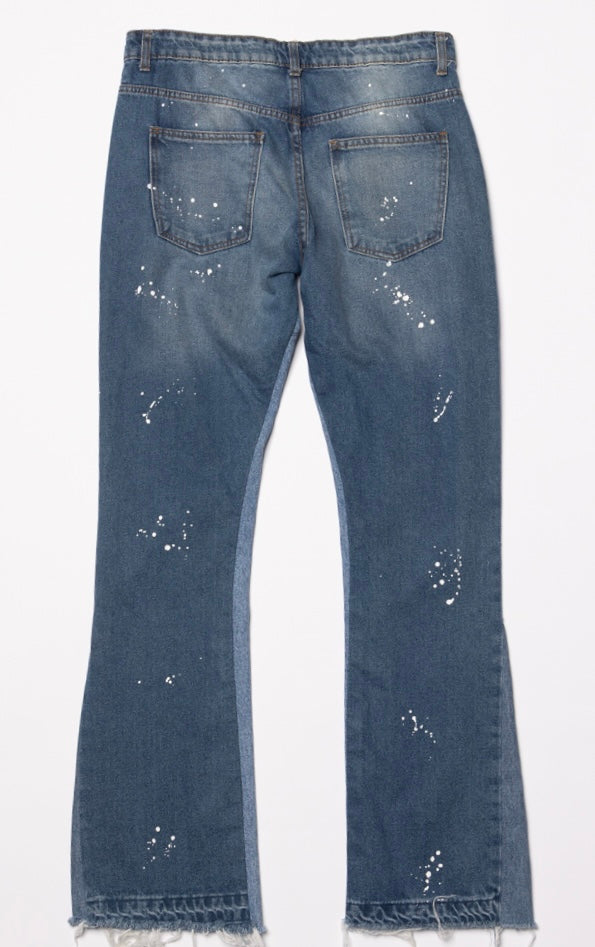 Distressed Splatter Denim