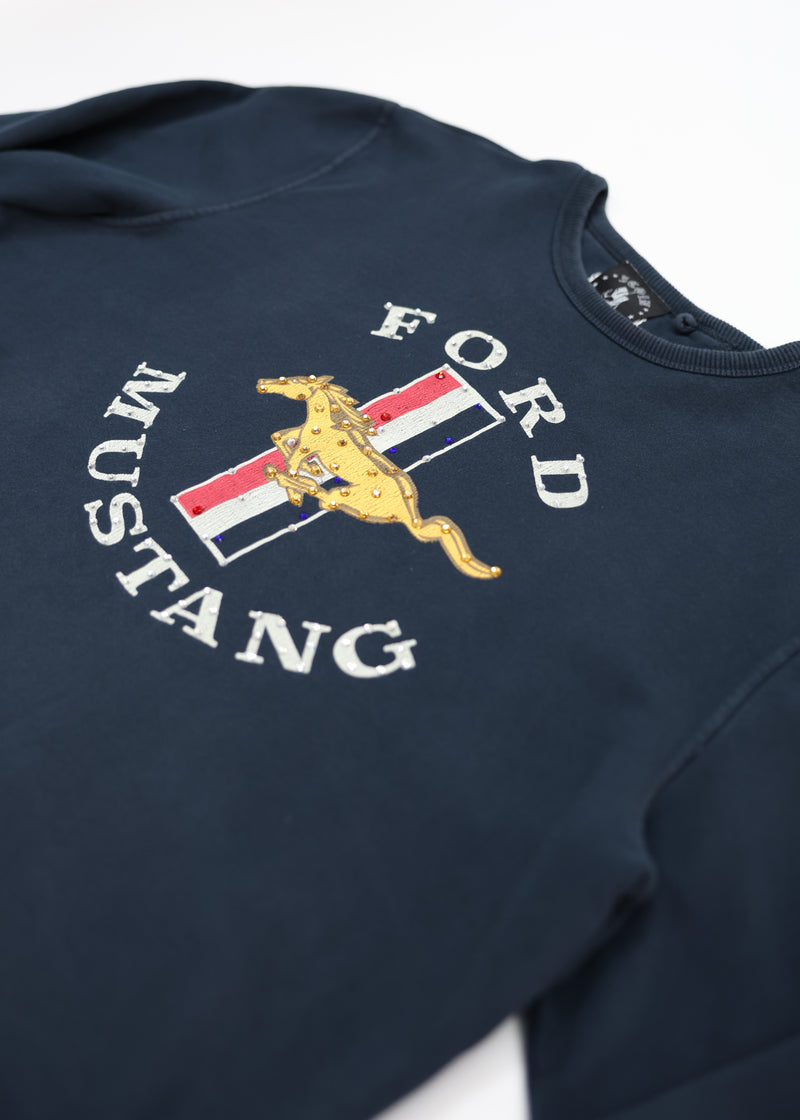RHINESTONE MUSTANG SWEATER