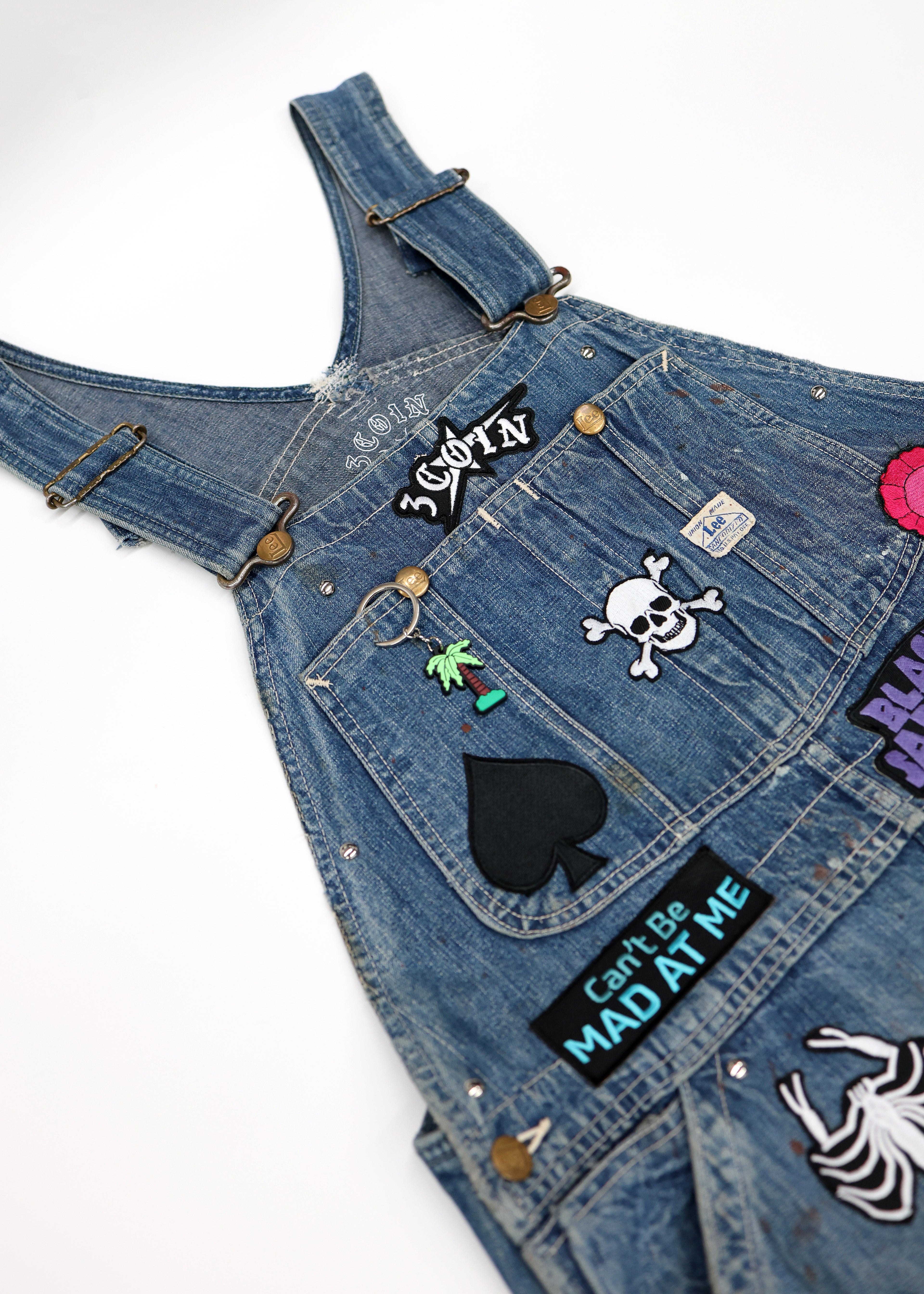 PATCHED DENIM OVERALLS