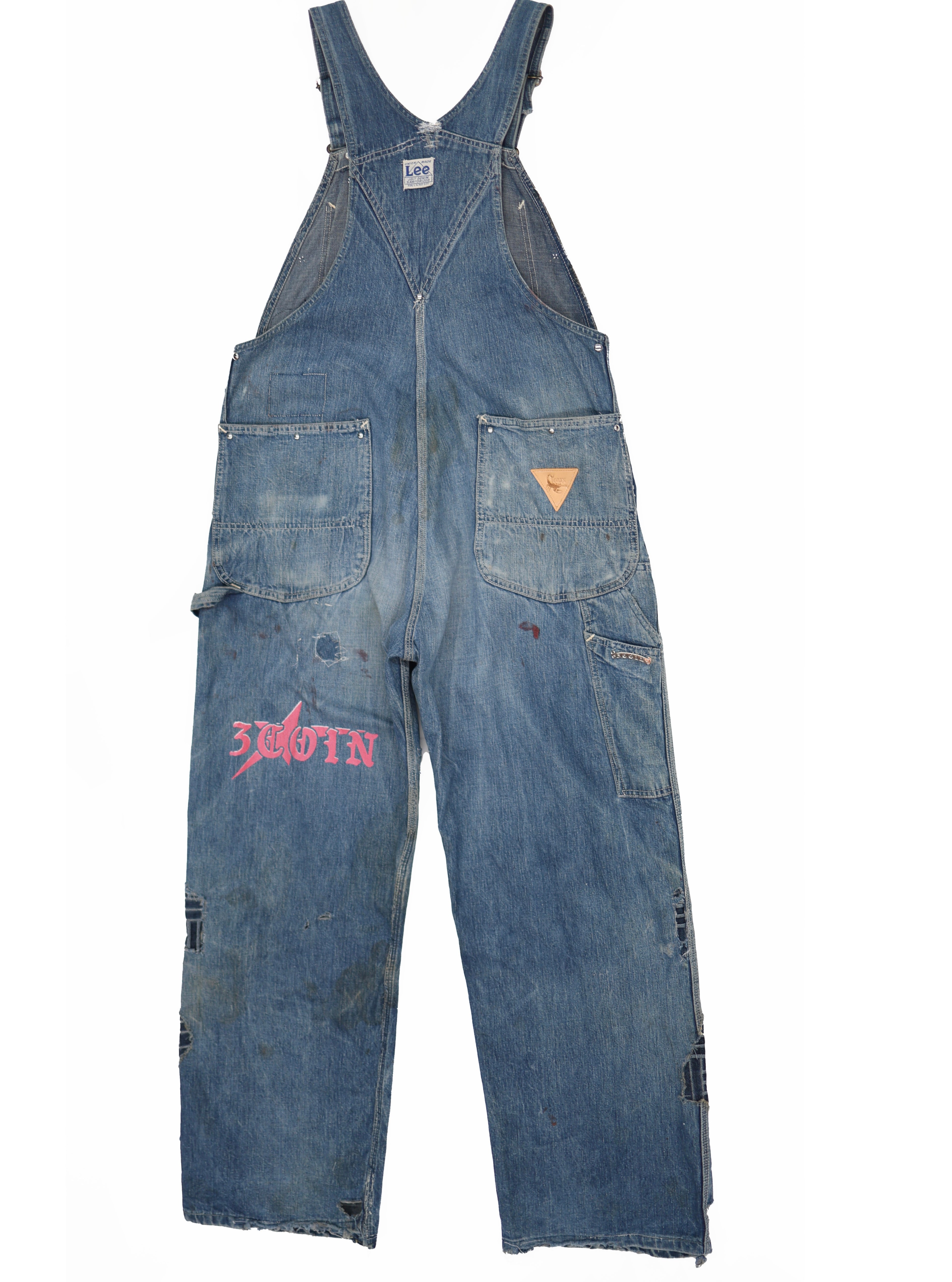 PATCHED DENIM OVERALLS