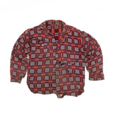 Distressed Plaid Button-Up