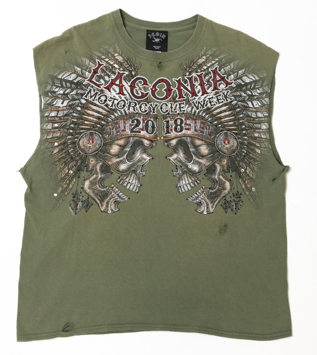 LACONIA RHINESTONE CUT OFF T-SHIRT