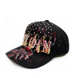 HAND-PAINTED RHINESTONE HAT