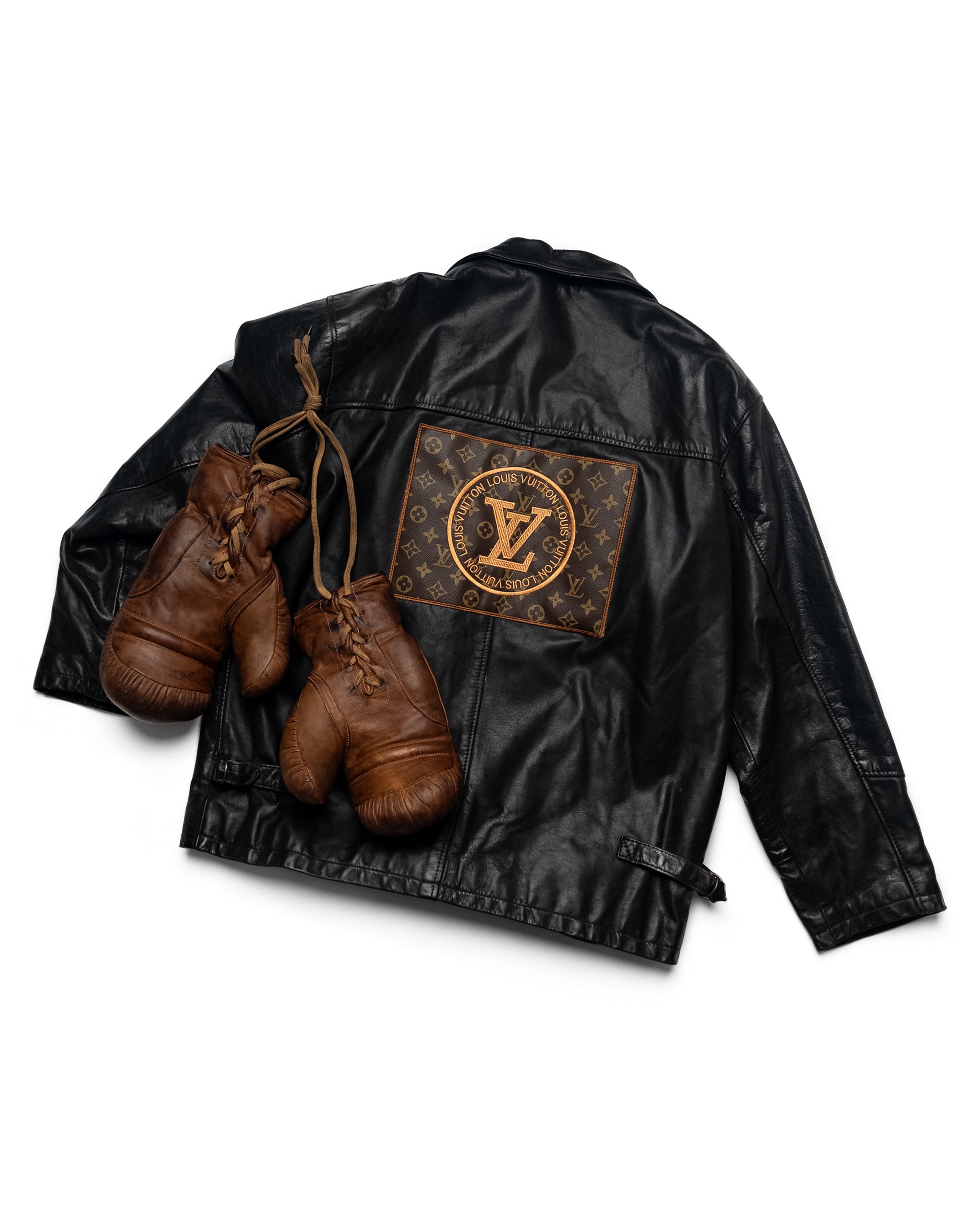 LOUIS VUITTON PATCH LEATHER JACKET