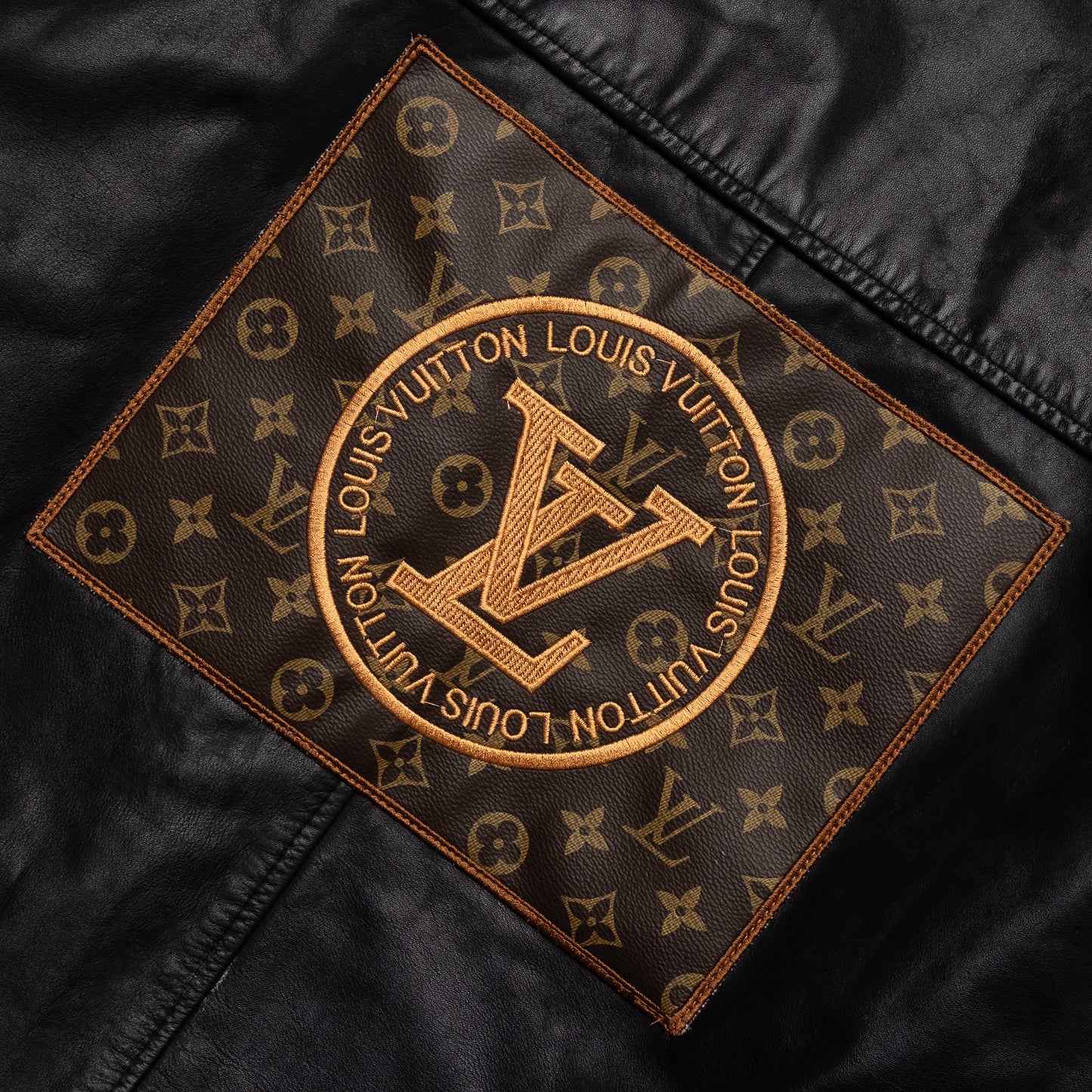 LOUIS VUITTON PATCH LEATHER JACKET