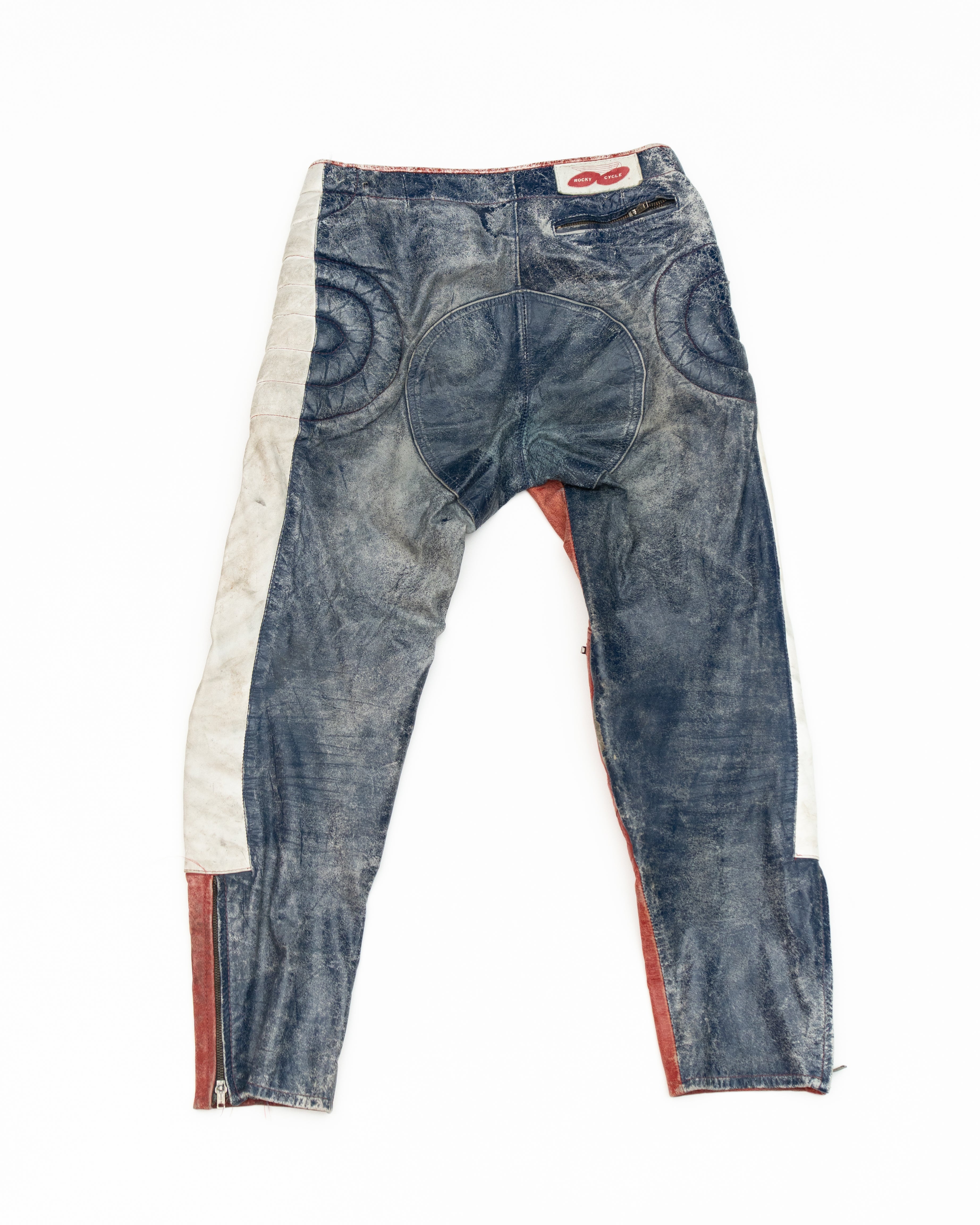 Leather Red Biker Pant