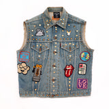 Gold Studded Denim Vest