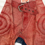 Leather Red Biker Pant