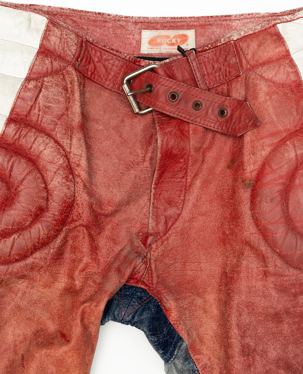Leather Red Biker Pant