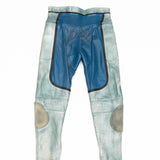 Leather Blue Biker Pant