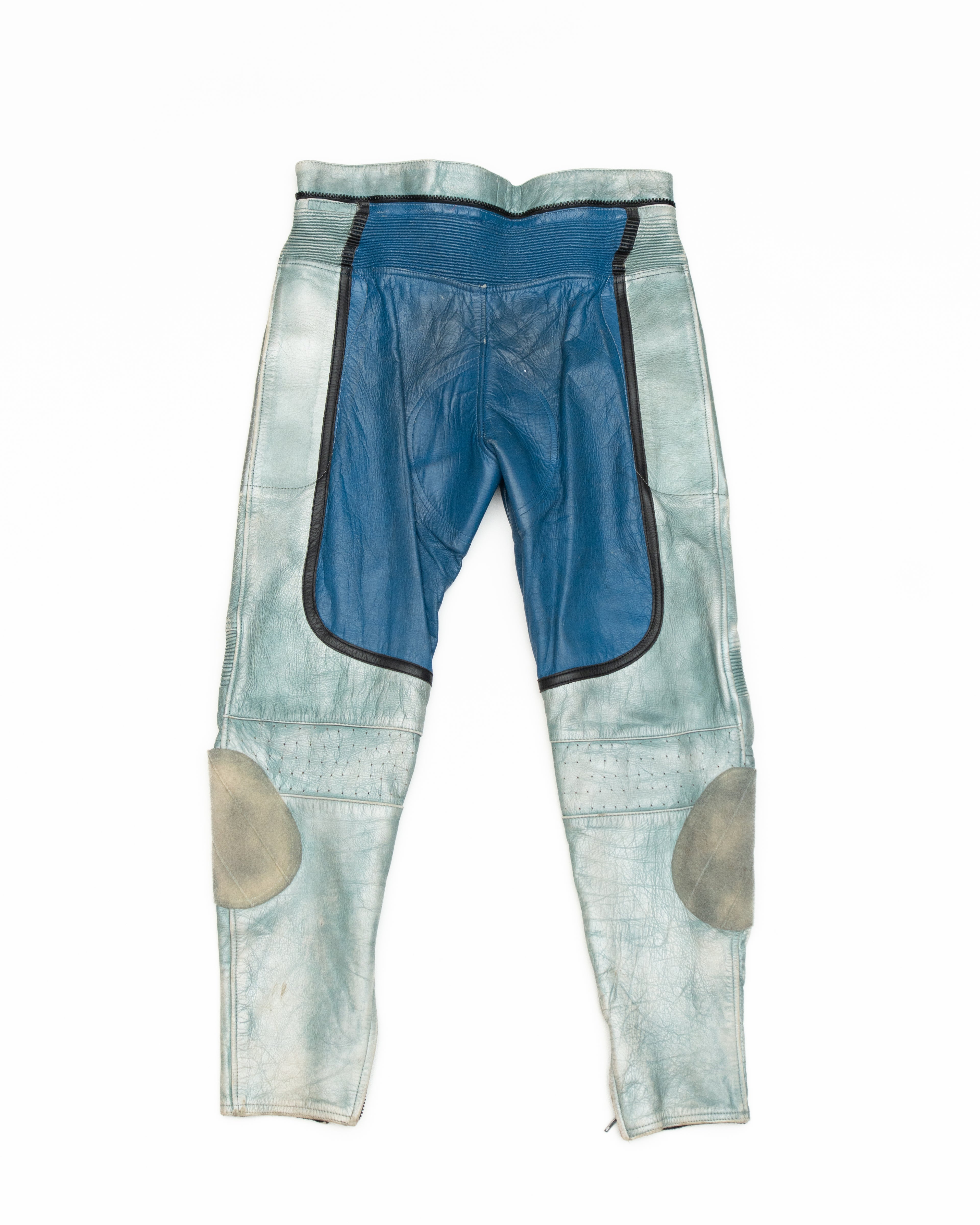 Leather Blue Biker Pant