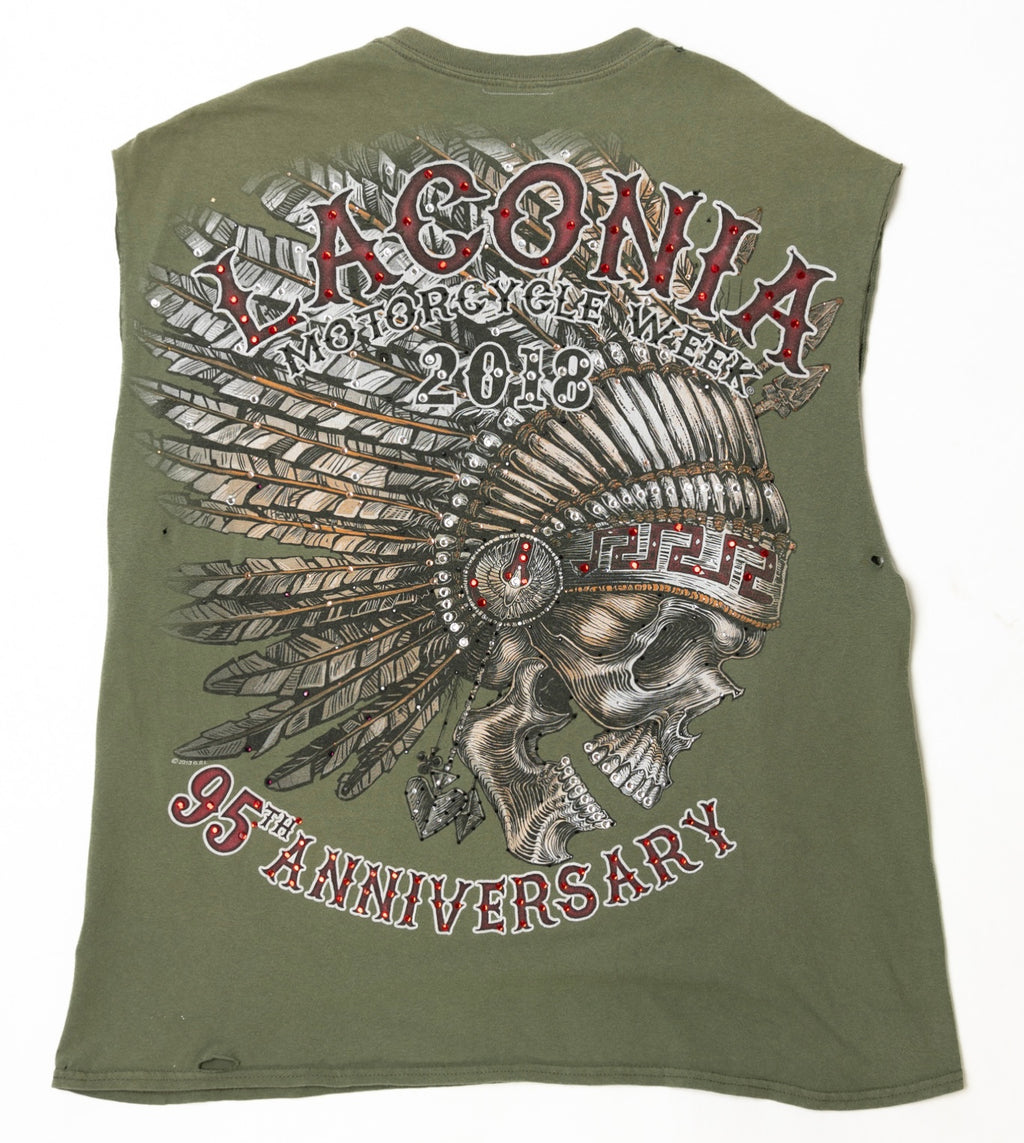 LACONIA RHINESTONE CUT OFF T-SHIRT