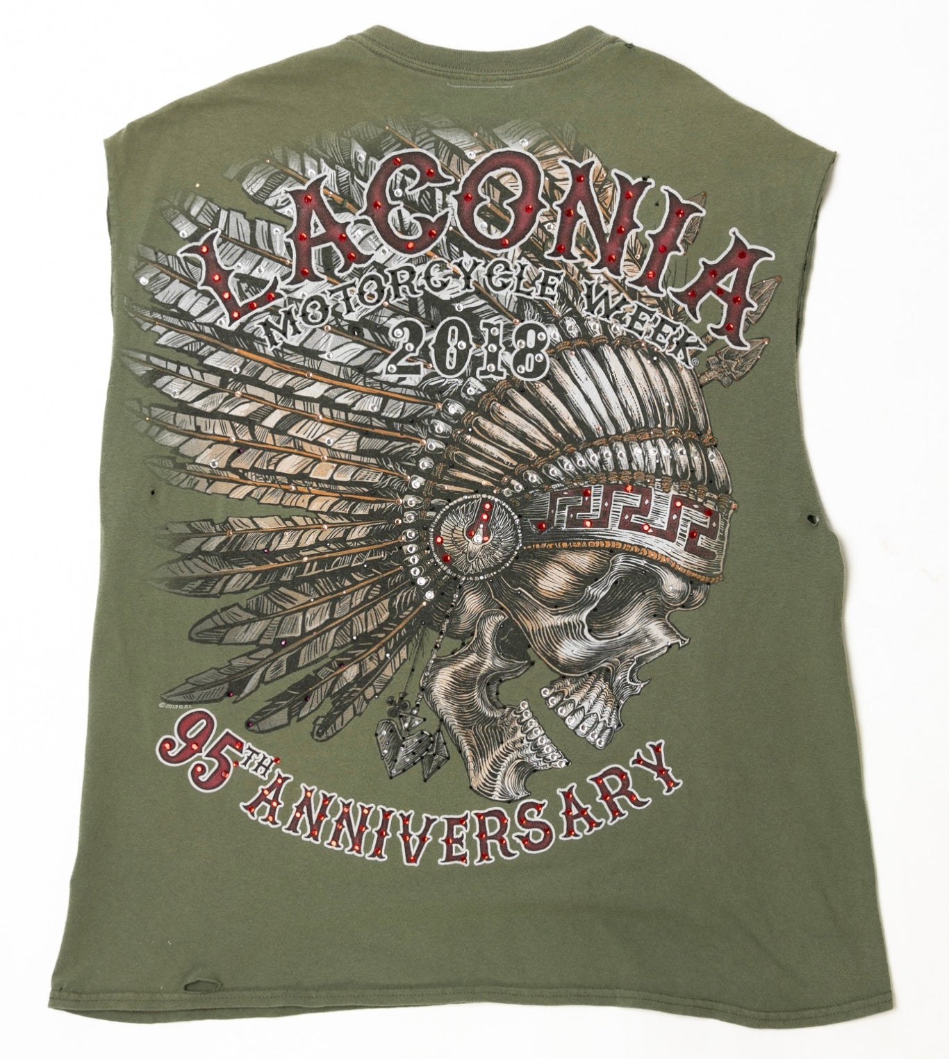LACONIA RHINESTONE CUT OFF T-SHIRT