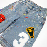 PAINT SPLATTER DENIM SHORTS
