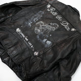 STUDDED & PAINTED LEATHER JACKET