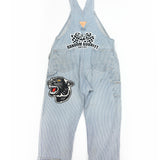 Patched Pinstriped Overalls