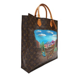 HAND-PAINTED SAC PLAT TOTE BAG