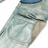 Leather Blue Biker Pant