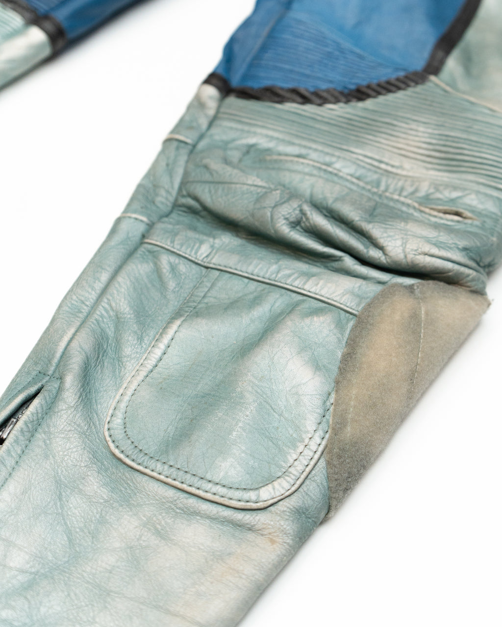 Leather Blue Biker Pant