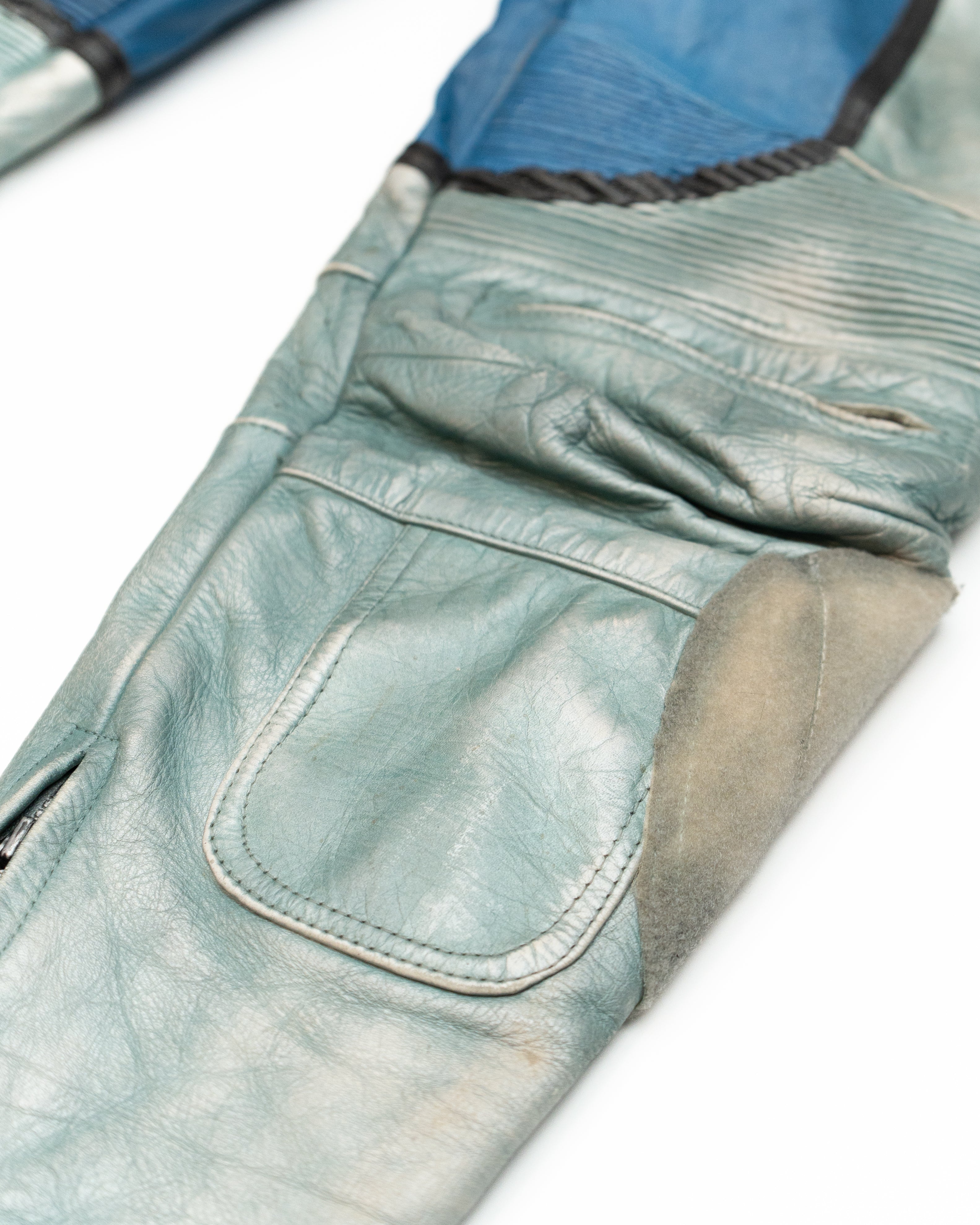 Leather Blue Biker Pant