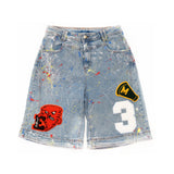 PAINT SPLATTER DENIM SHORTS