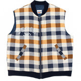 Plaid Lined Zip-Up Vest