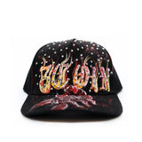 HAND-PAINTED RHINESTONE HAT