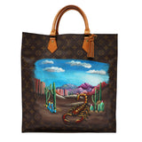 HAND-PAINTED SAC PLAT TOTE BAG