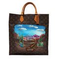 HAND-PAINTED SAC PLAT TOTE BAG