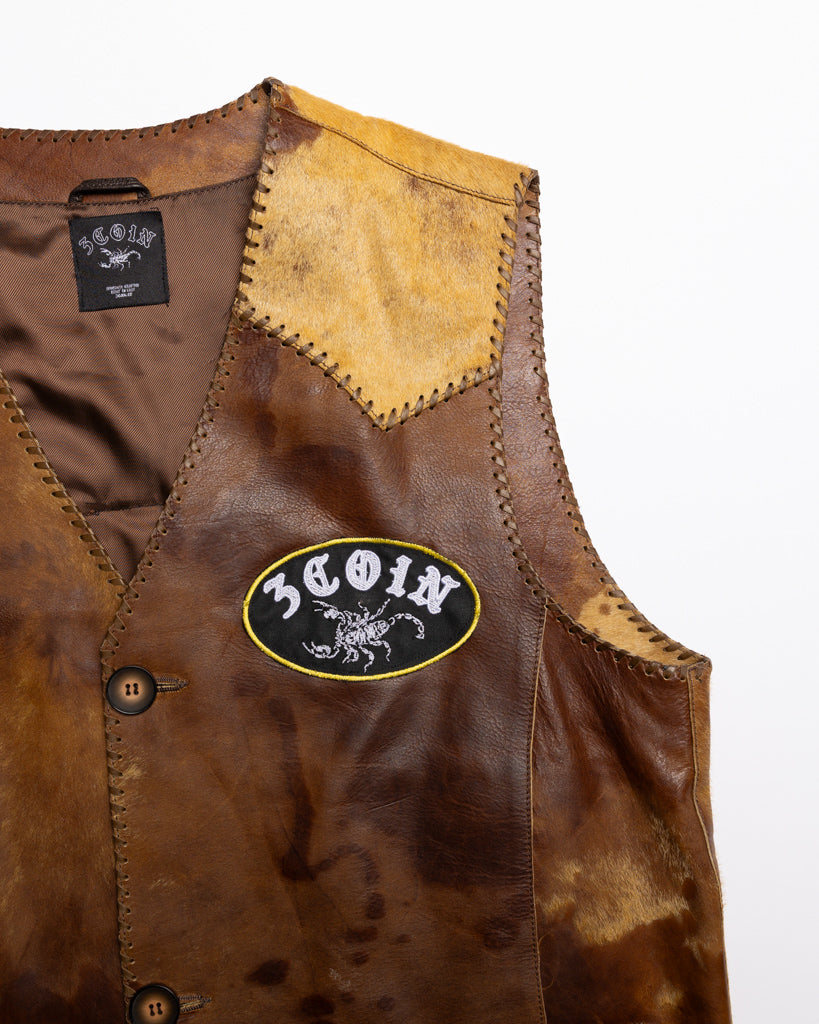Patched Leather Vest