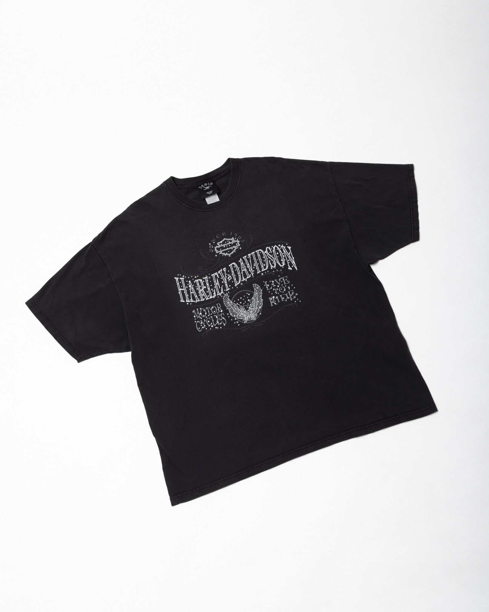 HARLEY DAVIDSON RHINESTONE LIVE TO RIDE T-SHIRT