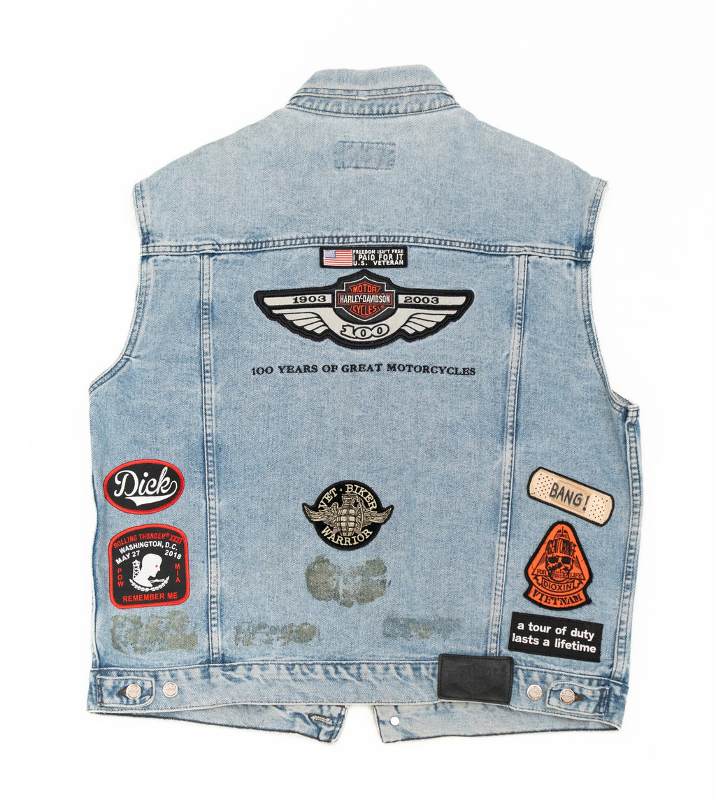 Patched Denim Vest