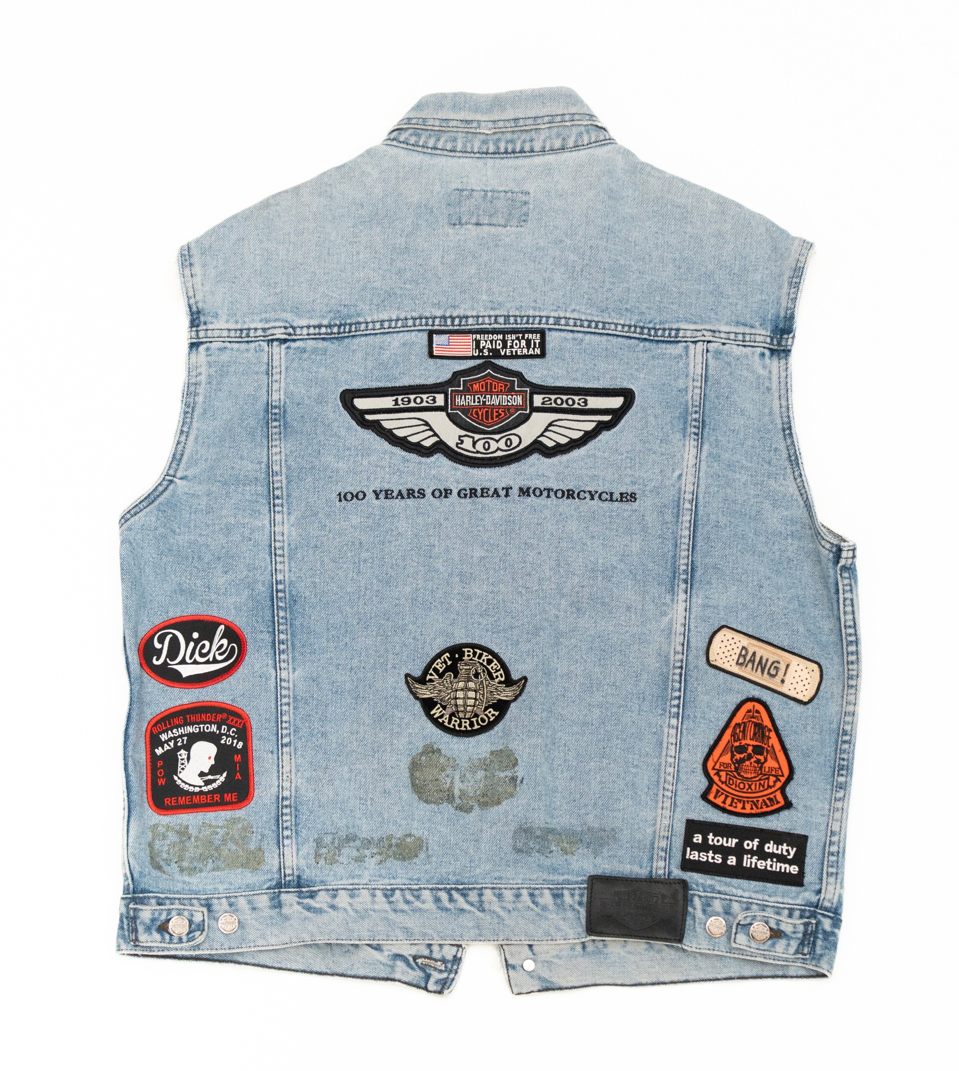 Patched Denim Vest