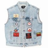 Patched Denim Vest
