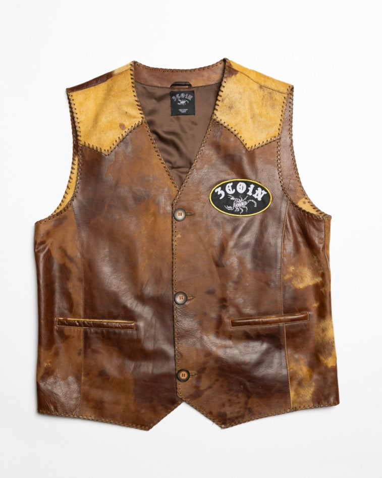 Patched Leather Vest