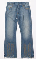 Gold Stitch Flare Denim
