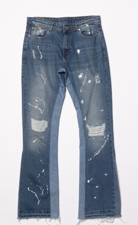 Distressed Splatter Denim