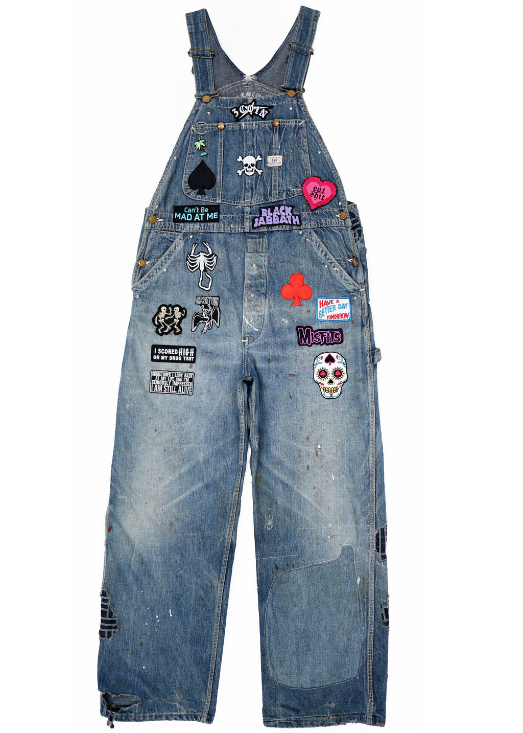 PATCHED DENIM OVERALLS