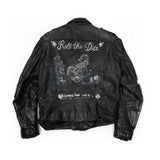 STUDDED & PAINTED LEATHER JACKET