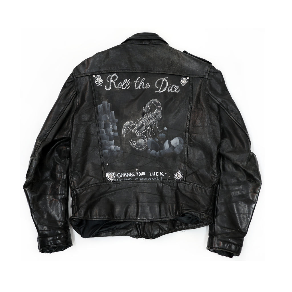 STUDDED & PAINTED LEATHER JACKET
