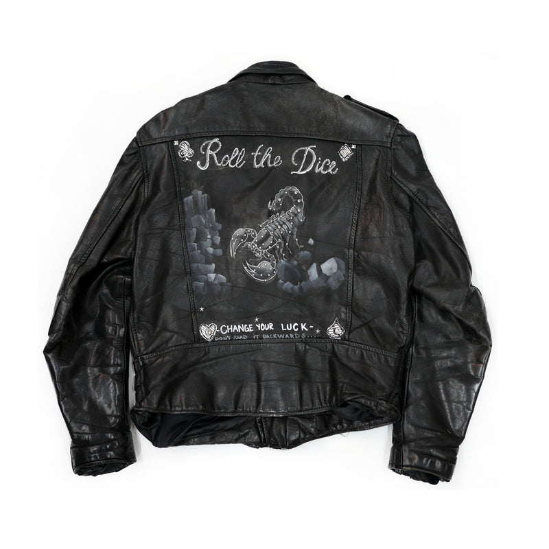 STUDDED & PAINTED LEATHER JACKET