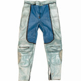 Leather Blue Biker Pant