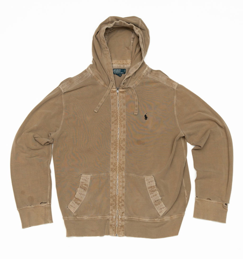 Patched Zip-up Hoodie