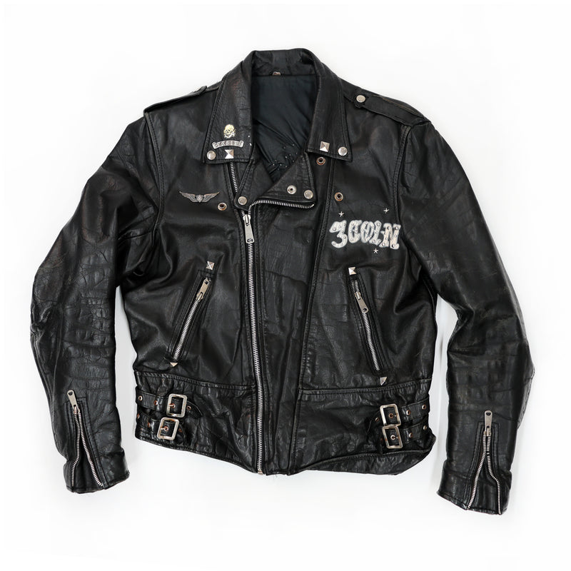 STUDDED & PAINTED LEATHER JACKET
