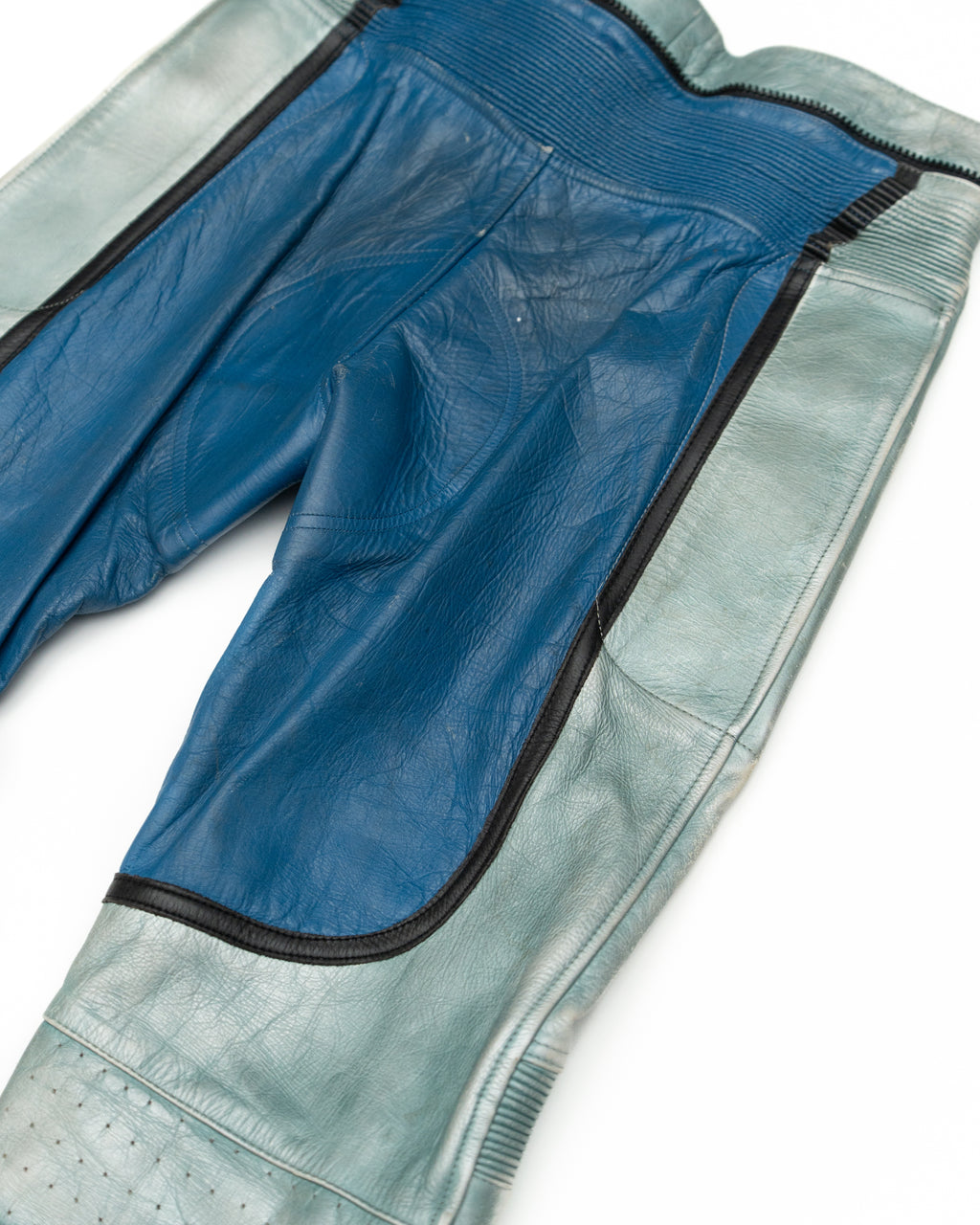 Leather Blue Biker Pant