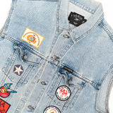 Patched Denim Vest