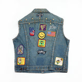 Gold Studded Denim Vest