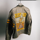JUST-US MC MOTORCYCLE CLUB CLUB PATCH VINTAGE LEATHER JACKET